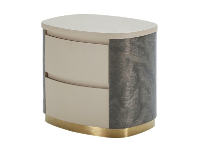Bedside table Luxury Beige Bedroom new Round Side tables Design Furniture Gold